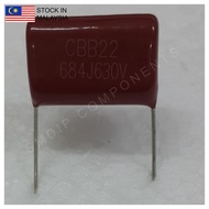 5 PCS 684J 680nF 5% 630V, Mylar Polyester Film Capacitor, Pitch 20mm