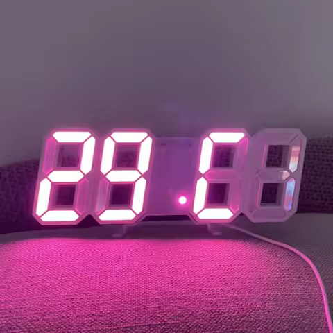 Adjustable Luminous Mode Digital Desktop Clock Wall-mounted Usb Charging Digital Alarm Clock Thermom