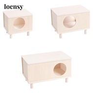 Ioensy Wooden Hamster House, Hamster Habitat, Decorative Hideout, Gerbil House, Sturdy Hamster Acces
