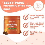 Zesty Paws Probiotic Bites Pumpkin/Chicken Flavored Soft Chews Digestive Supplement for Dogs