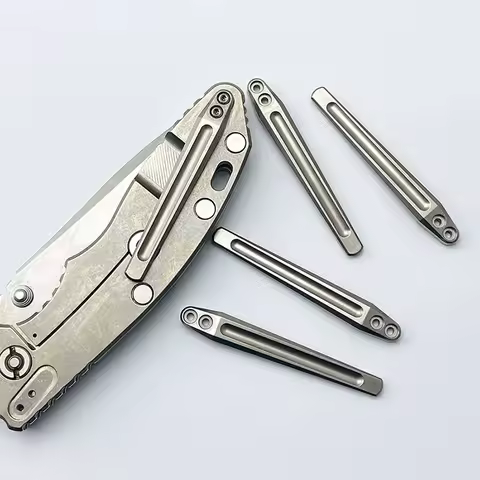 1 Set Titanium Knife Pocket Clip Back One-piece Clamp for Rick Hinderer XM-18 XM-24 Jurassic Eklipse