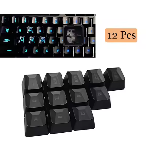 12-key Gaming Keycaps Concave Convex Keycaps Keyboard Replacement for Logitech G413/G910/G810/G310/G