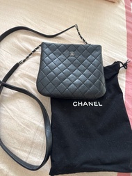 CHANEL bag 員工黑色菱格紋鏈條斜孭袋