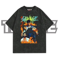 21 Savage Savage Mode 2 Oversize T-Shirt | Wash Black | Aesthetic T-shirt | Men Women Tops | Men's a