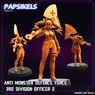 AMDF 3rd Division Officer [2]-Monster No. 8-Humanoid Human/32mm scale 3D printed miniature PSK