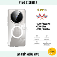 เคส Vivo X200 / X200 Pro / Ultra / X100 Pro เคสโปร่งใส PC + TPU กันกระแทก Anti-Yellow มีแม่เหล็ก