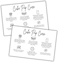 Cake Pop Care Instruction Cards 30pk 4x6” Postcard Size How To Store Cakepops Bakers Client Packagin