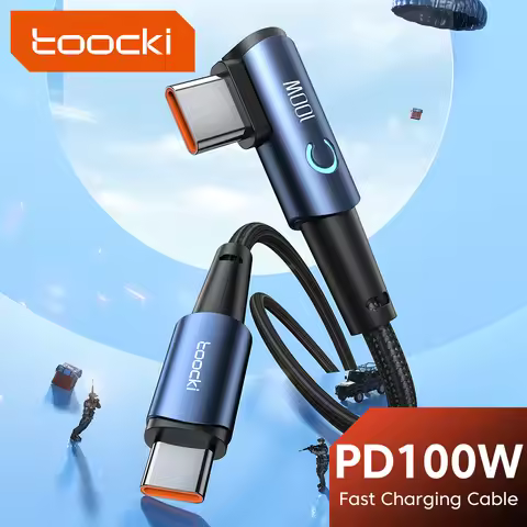 Toocki PD 100W USB Type C to USB C Cable 90 Degree Angle For Samsung S9 Plus Huawei Xiaomi Macbook P