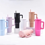 MORE COLOR 40 Oz Stainless Steel Water Korean Tumbler with Handle Straw 304 Travel Mug Bottle Cup Le