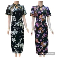 Middle-aged Cheongsam Dress For Partying, Black Background Flower Cheongsam