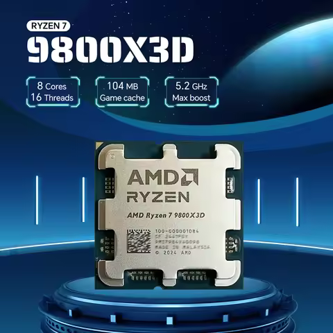 AMD Ryzen 7 9800X3D 8-Core 16-Thread 4.7GHz R7 9800X3D DDR5 Socket AM5 4NM L3=96M Processor 120W No 