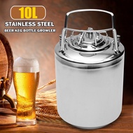 10 L Stainless steel Ball Lock Beer Keg Pressurized Growler for Craft Beer Dispenser System Metal Ha