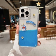 Doraemon/Doraemon Glitter iPhone15promax Phone Case Liquid Floating Doraemon/ckue