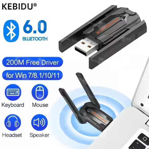 200M USB Bluetooth 6.0 Adapter for PC Wireless Mouse Keyboard Music Headset Bluetooth Transmitter Dr