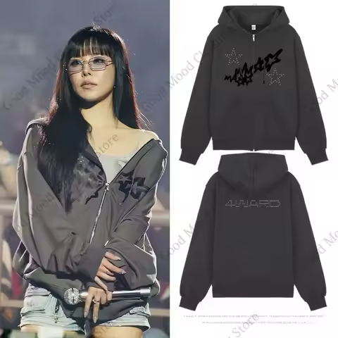 Mamamoo Zipper Hoodies WORLD TOUR 4WARD Same Letter Print Hoodie Kpop Fashion Women Men High Quality