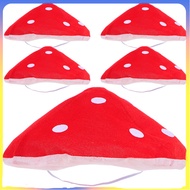 5 Pcs Mushroom Hat Kawaii Cap Couple Costume Accessories 40.00X40.00X5.00CM Red
