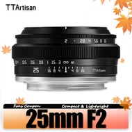TTArtisan 25mm F2.0 APS-C MF Portrait Photography Camera Lens for Sony A6000 A7RIII A7S Fuji XT30 XT