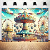 7X5ft Carnival Circus Theme Party Photo Backdrop Vintage Circus Tent Backdrops Party Decortion Carou