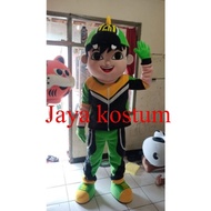 Kostum badut boboiboy hijau dan merah
