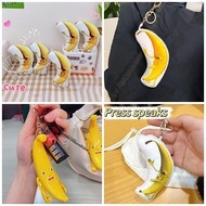 Funny Keychain Big Banana Doll Fun Singing Bag Pendant Keychain Funny Plush Keyring