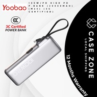 Yoobao 3C Powerbank 100W Super Fast Charging 20000mAh with Built in Type-C Cable Compatible For Lapt