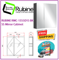 RUBINE RMC-1355D15 BK SS Mirror Cabinet / FREE EXPRESS DELIVERY