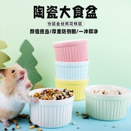 Mangkuk makanan hamster seramik anti percikan, bekas makanan keperluan hidup hamster emas, mangkuk m