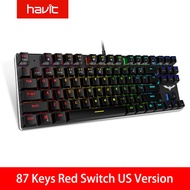 HAVIT Gaming Mechanical Keyboard 87/104 keys USB Wired keyboard Blue/Red Switch Backlit Keyboard US/