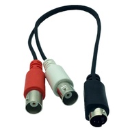 S-Video Y Adapter 4Pin S-VHS Male to 2BNC Female Connectors 4PIN to 2xRCA 0.25m 150cm 5ft