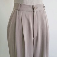 25 Waist Vintage Beige High Waisted Pants Womens Pleated Trousers Tapered Pants