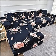 Pet Sofa Cover Sofa Cover Printed L Shape Sofa Covers For Living Room Sofa Protector Anti-dust Elastic Stretch Covers For Corner Sofa Cover (Color : Color 16, Specification : 4-Seat 235-300cm 1PC)