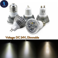 BF DC 24V Dimmable LED Spotlight GU10 E14 GU5.3 B22 MR16 3W 4W 5W Epistarled Bulb with 60 Dgree Beam