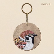EMJOUR Double-Sided Embroidery Charm-Sparrow|Souvenir Gift Bird Key Ring Bag Accessories Decoration