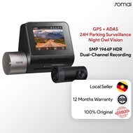 70mai Dash Cam A510 + Rear Cam Set 1944P HDR GPS ADAS 4G 24H - Car