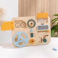 [xdnblun] Wooden Toy Steering Wheel for Kids Motor Skills Activity Board for Learning