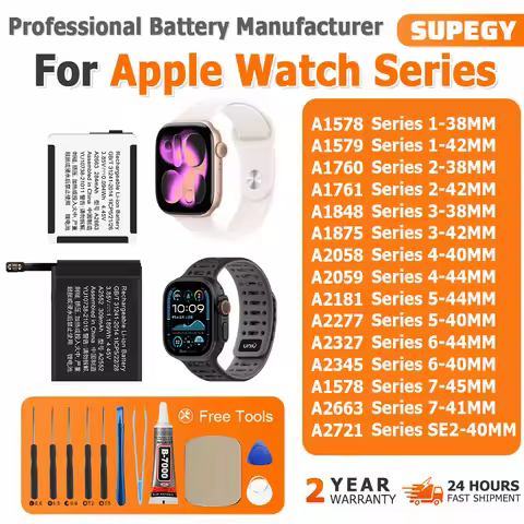 Battery For Apple Watch Series SE 1 2 3 4 5 6 7 8 Bateria For IWatch S1 S2 S3 LTE S4 S5 S6 S7 S8 38/