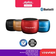 VINNFIER ATOM MINI DUO WIRELESS BLUETOOTH MINI PORTABLE SPEAKER WITH BUILT IN MICROPHONE AND WIRELES
