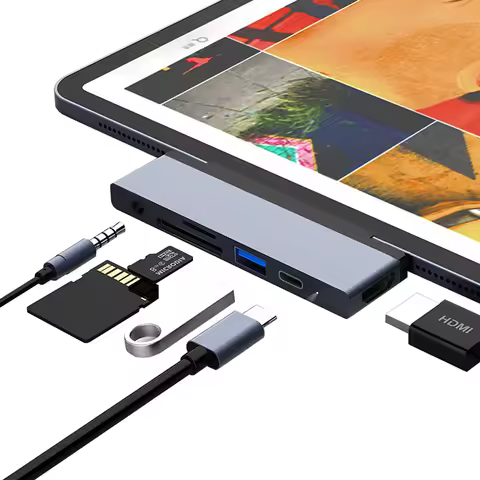 USB C Hub to 4K HDMI With USB-C PD TF SD USB 3.0 3.5mm Jack Port Hub Type C docking For iPad Pro 11 