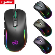 HXSJ J300 RGB Mouse 6400DPI USB Wired Mouse 7 Buttons RGB Light Optical Ergonomics Gamer Mice Gaming
