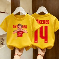 Cartoon Arsenal Player Gyokeres 14 Printed Tshirt Budak Lelaki Ready Stock 100% Cotton Premium Fashi
