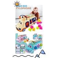 Children's Toys Bus Xylophone MUSIC BUS SHAPE Sorting Wire Groove Happy Bus Toys