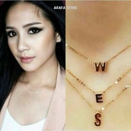 TERMURAH Kalung Titanium anti luntur Asli Anti Karat Nagita slavina Terbaru Lapis Emas 18K Kalung wa