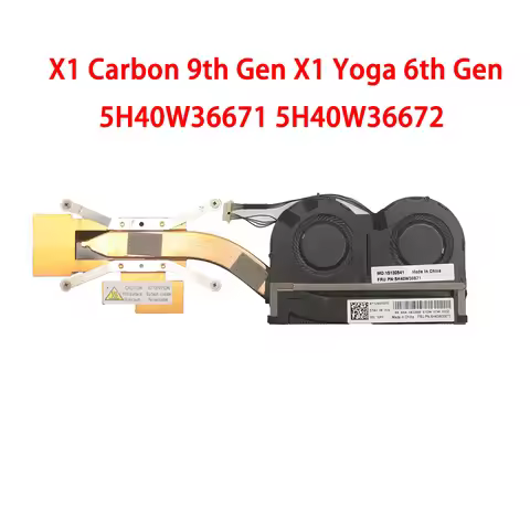 Laptop CPU FAN&Heatsink For Lenovo For Thinkpad X1 Carbon 9th Gen X1 Yoga 6th Gen 5H40W36671 5H40W36