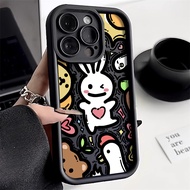 ลายกระต่ายดูเดิลสไตล์ เคสโทรศัพท์คู่รัก เคส SamsungA52s สำหรับ Samsung A14 A24 A12 A03 A04E A50 A31 A50s A11 A10s A30 A32 A20s TPUฝาครอบโทรศัพท์ป้องกันกล้อง