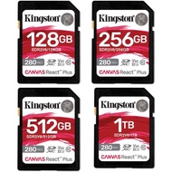 Kingston SDXC Canvas React Plus UHS-II V60 280MB/s SD Memory Card 128GB 256GB