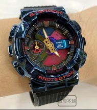 【威哥本舖】Casio台灣原廠公司貨 G-Shock GM-110SN-2A 限量款 霓虹炫彩電鍍 不鏽鋼殼雙顯錶 GM-110SN