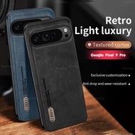 Back Leather Case for Google Pixel 9 Pro XL 5G Skin Feel Case Camera Lens Protection Cover Pixel9 9P