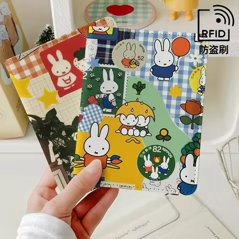 Miffy inspired Instagram-style passport cover Id Holder Protective Case multi-functional card holder