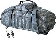 65L Large Travel Duffle Bag Military Tactical Backpack, Acu Camo, 65L