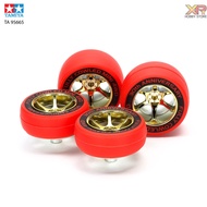[Tamiya] Fully Cowled 30th Anniv. Red Slick Tires & Gold Color Plated Wheels (TA 95665)